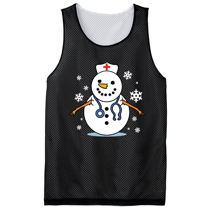 Nurse Snowman Nurse Christmas Mesh Reversible Basketball Jersey Tank