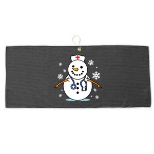 Nurse Snowman Nurse Christmas Large Microfiber Waffle Golf Towel