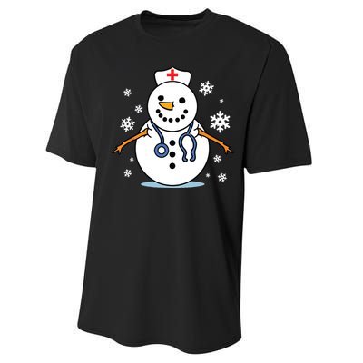 Nurse Snowman Nurse Christmas Performance Sprint T-Shirt