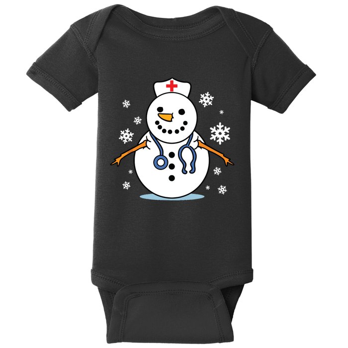 Nurse Snowman Nurse Christmas Baby Bodysuit