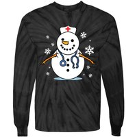 Nurse Snowman Nurse Christmas Tie-Dye Long Sleeve Shirt