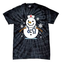 Nurse Snowman Nurse Christmas Tie-Dye T-Shirt