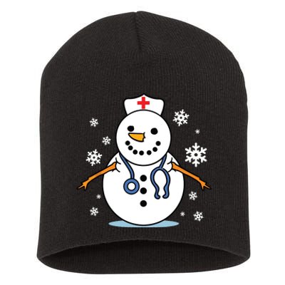 Nurse Snowman Nurse Christmas Short Acrylic Beanie