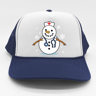 Nurse Snowman Nurse Christmas Trucker Hat