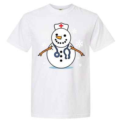 Nurse Snowman Nurse Christmas Garment-Dyed Heavyweight T-Shirt