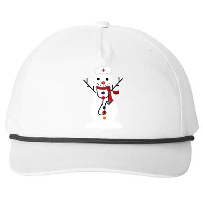 Nurse Snowman Nursing Rn Registered Funny Christmas Gifts Snapback Five-Panel Rope Hat