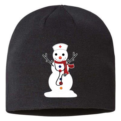 Nurse Snowman Nursing Rn Registered Funny Christmas Gifts Sustainable Beanie