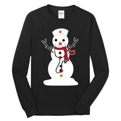 Nurse Snowman Nursing Rn Registered Funny Christmas Gifts Tall Long Sleeve T-Shirt