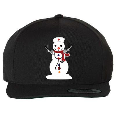 Nurse Snowman Nursing Rn Registered Funny Christmas Gifts Wool Snapback Cap