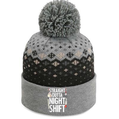 Night Shift Nurse For Men Women Emergency Registered Nurse The Baniff Cuffed Pom Beanie