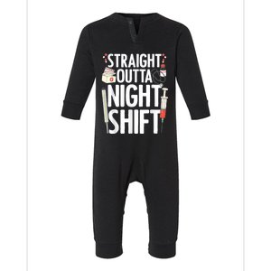 Night Shift Nurse For Men Women Emergency Registered Nurse Infant Fleece One Piece