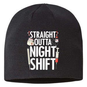 Night Shift Nurse For Men Women Emergency Registered Nurse Sustainable Beanie