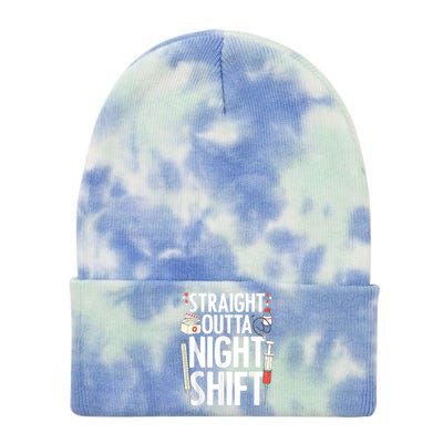 Night Shift Nurse For Men Women Emergency Registered Nurse Tie Dye 12in Knit Beanie