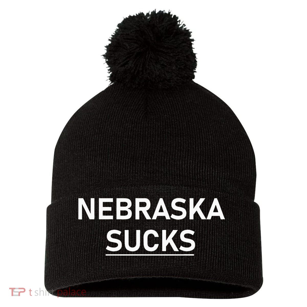 Nebraska Sucks Pom Pom 12in Knit Beanie