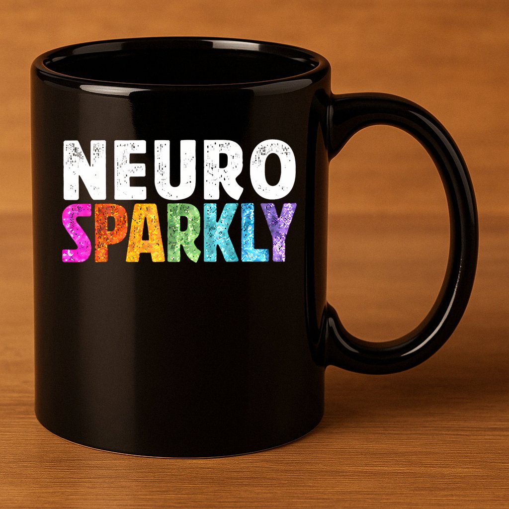 Neuro Sparkly Neurodivergent Neurodivergence ADHD ASD 11oz C Handle Ceramic Mug
