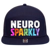 Neuro Sparkly Neurodivergent Neurodivergence ADHD ASD 7 Panel Mesh Trucker Snapback Hat
