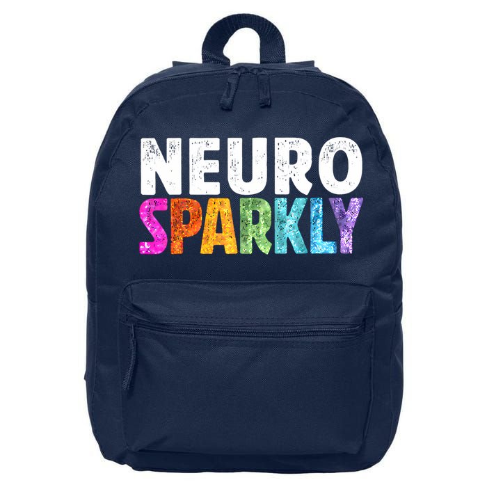 Neuro Sparkly Neurodivergent Neurodivergence ADHD ASD 16 in Basic Backpack