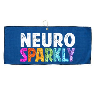 Neuro Sparkly Neurodivergent Neurodivergence ADHD ASD Large Microfiber Waffle Golf Towel