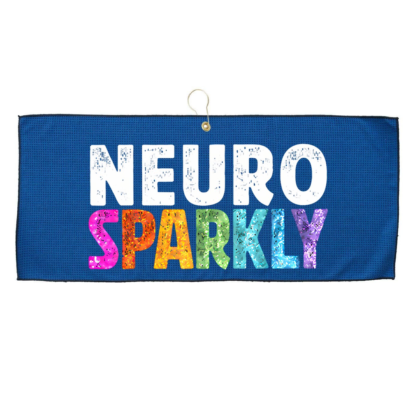 Neuro Sparkly Neurodivergent Neurodivergence ADHD ASD Large Microfiber Waffle Golf Towel