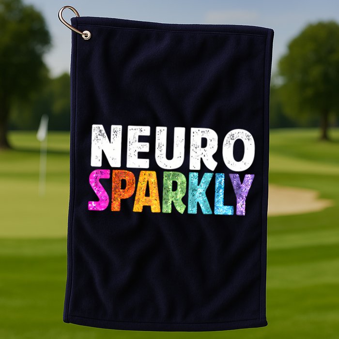 Neuro Sparkly Neurodivergent Neurodivergence ADHD ASD Golf Towel
