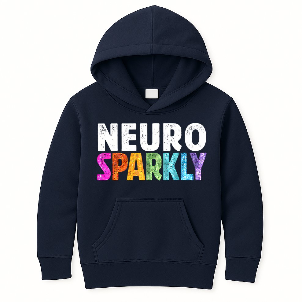 Neuro Sparkly Neurodivergent Neurodivergence ADHD ASD Kids Hoodie