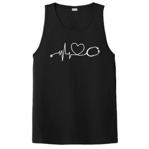 Nurse Stethoscope Nurse Life Heartbeat RN CNA Nurses Day PosiCharge Competitor Tank