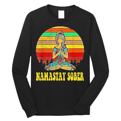 Namastay Sober Na Aa 12 Step Recovery Narcotics Anonymous Long Sleeve Shirt
