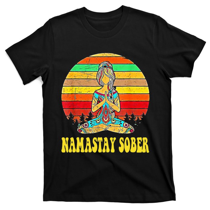 Namastay Sober Na Aa 12 Step Recovery Narcotics Anonymous T-Shirt