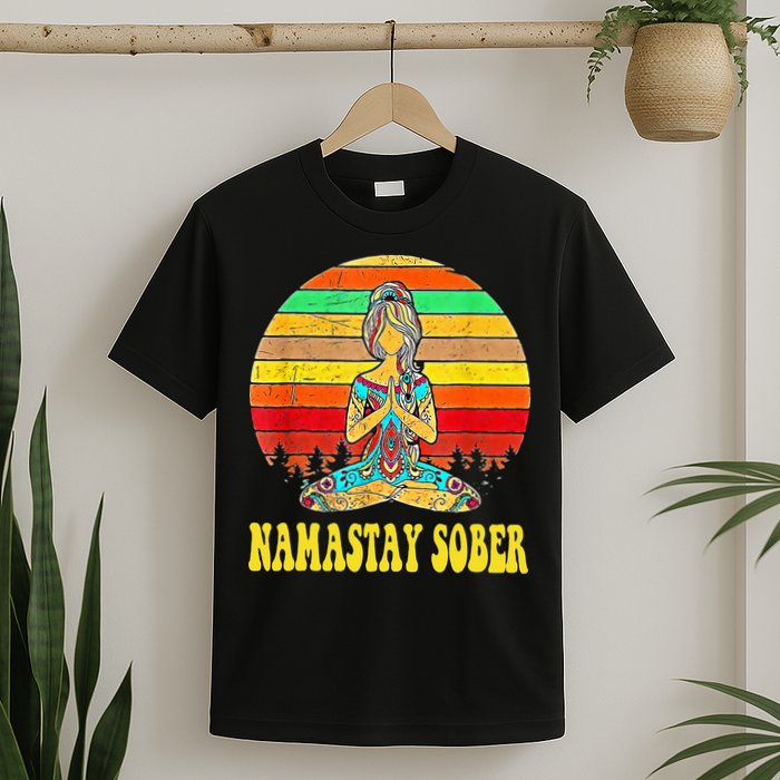 Namastay Sober Na Aa 12 Step Recovery Narcotics Anonymous T-Shirt