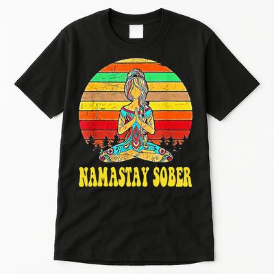 Namastay Sober Na Aa 12 Step Recovery Narcotics Anonymous Tall T-Shirt