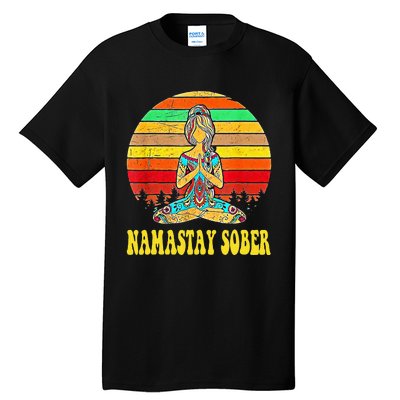 Namastay Sober Na Aa 12 Step Recovery Narcotics Anonymous Tall T-Shirt