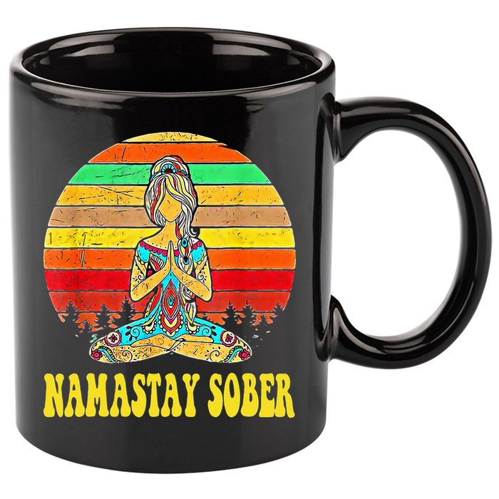 Namastay Sober Na Aa 12 Step Recovery Narcotics Anonymous 11oz C Handle Ceramic Mug