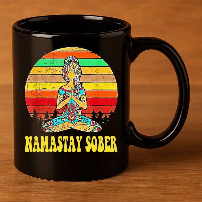 Namastay Sober Na Aa 12 Step Recovery Narcotics Anonymous 11oz C Handle Ceramic Mug
