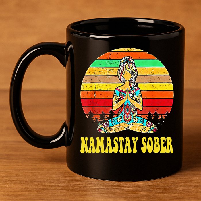Namastay Sober Na Aa 12 Step Recovery Narcotics Anonymous 11oz C Handle Ceramic Mug