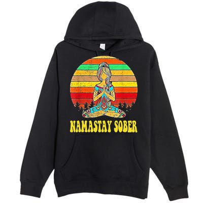 Namastay Sober Na Aa 12 Step Recovery Narcotics Anonymous Premium Pullover Hoodie