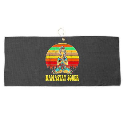 Namastay Sober Na Aa 12 Step Recovery Narcotics Anonymous Large Microfiber Waffle Golf Towel