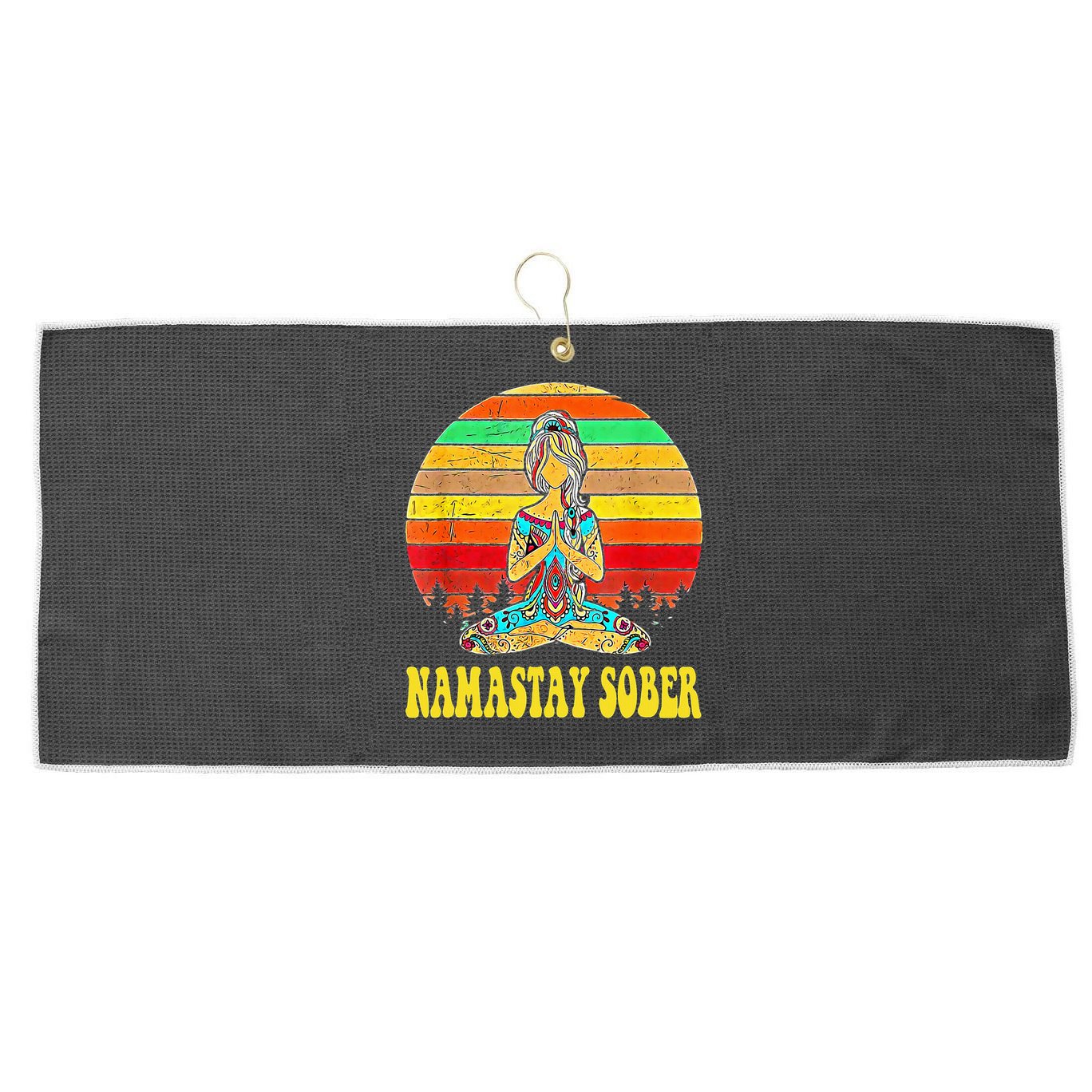 Namastay Sober Na Aa 12 Step Recovery Narcotics Anonymous Large Microfiber Waffle Golf Towel