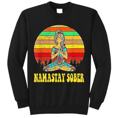 Namastay Sober Na Aa 12 Step Recovery Narcotics Anonymous Tall Sweatshirt