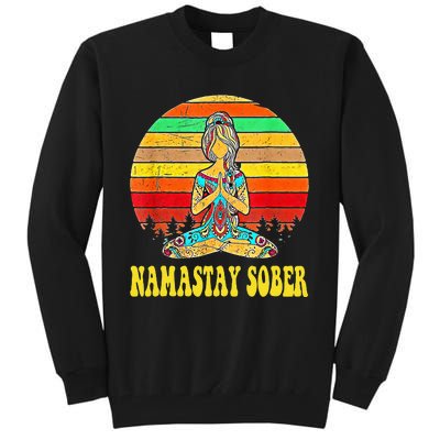 Namastay Sober Na Aa 12 Step Recovery Narcotics Anonymous Tall Sweatshirt