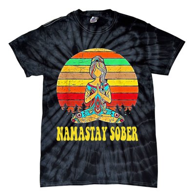Namastay Sober Na Aa 12 Step Recovery Narcotics Anonymous Tie-Dye T-Shirt