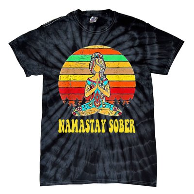 Namastay Sober Na Aa 12 Step Recovery Narcotics Anonymous Tie-Dye T-Shirt