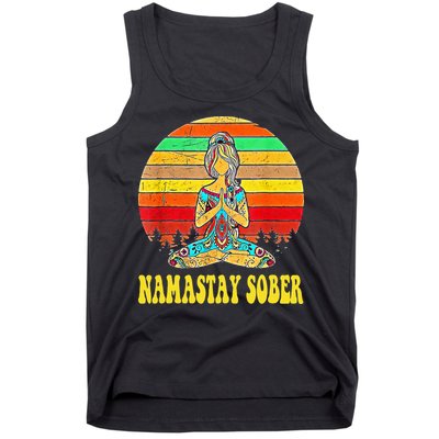 Namastay Sober Na Aa 12 Step Recovery Narcotics Anonymous Tank Top