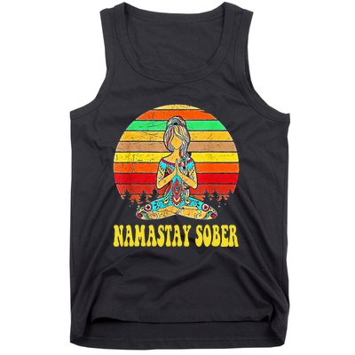 Namastay Sober Na Aa 12 Step Recovery Narcotics Anonymous Tank Top