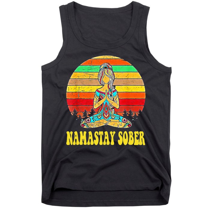 Namastay Sober Na Aa 12 Step Recovery Narcotics Anonymous Tank Top