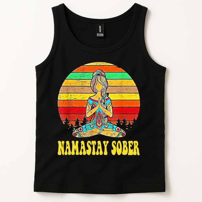 Namastay Sober Na Aa 12 Step Recovery Narcotics Anonymous Tank Top