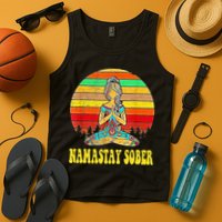Namastay Sober Na Aa 12 Step Recovery Narcotics Anonymous Tank Top