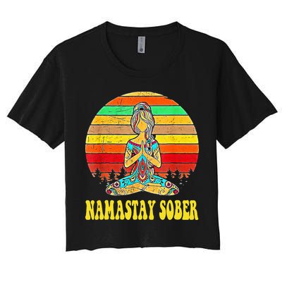 Namastay Sober Na Aa 12 Step Recovery Narcotics Anonymous Crop Top