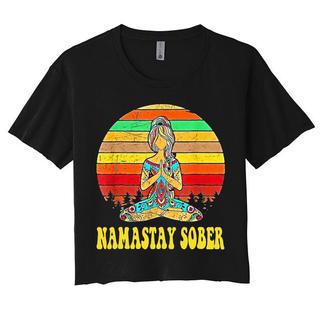 Namastay Sober Na Aa 12 Step Recovery Narcotics Anonymous Crop Top