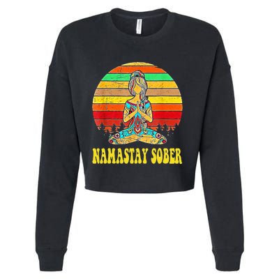 Namastay Sober Na Aa 12 Step Recovery Narcotics Anonymous Cropped Pullover Crew