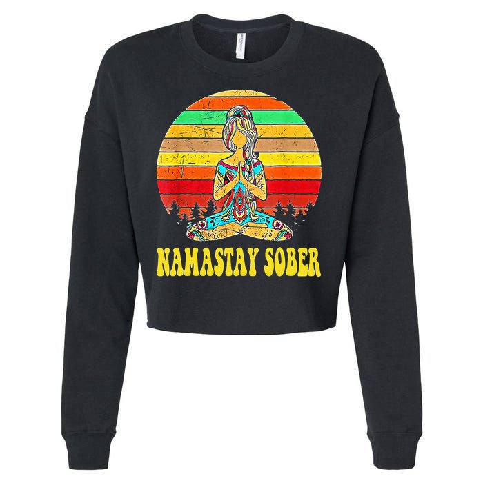 Namastay Sober Na Aa 12 Step Recovery Narcotics Anonymous Cropped Pullover Crew